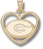 Georgia Bulldogs G Heart Pendant - 14KT Gold Jewelry