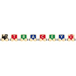 TimberToot 6 letter name with Engine and Caboose by Maple Landmark