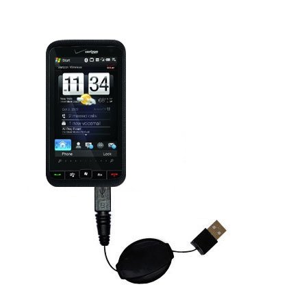 Retractable USB Cable for the HTC xv6975 with Power Hot Sync and Charge capabilities - uses Gomadic TipExchange Technology