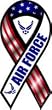 2-in-1 Red, White, and Blue Air Force 8" Ribbon Car Magnet