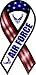 2-in-1 Red, White, and Blue Air Force 8 Ribbon Car Magnet