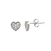 Sterling Silver Micro Pave Cubic Zirconia Heart Post Earrings