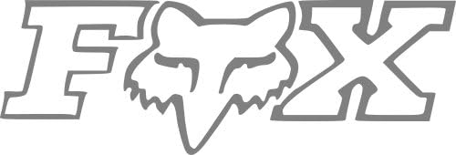 JP Vinyl Design - FOX Racing Full Fox Logo -Vinyl Decal - 20" - Silver