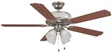 Ellington Ceiling Fans Diamond Crystal Model DC52AN5LK in Antique Nickel. Indoor fan.