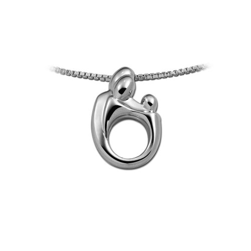 14K White Gold Small Mother and Child® Family Pendant with 18in chain