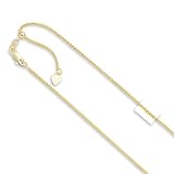 10k Solid Yellow Gold 1 mm Adjustable Wheat Chain 22