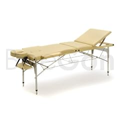 Tragbare Massageliege und Kosmetikliege AT005A, Vanille, Aluminium, 3 Zonen