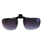 Clip-On Flip-Up Plastic Sunglasses - Smoke Lens/ Oval Shape