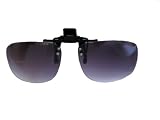 Clip-On Flip-Up Plastic Sunglasses - Smoke Lens/ Oval Shape