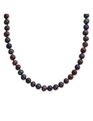Sterling Silver 6-7mm Black Freshwater Cultured Pearl Necklace