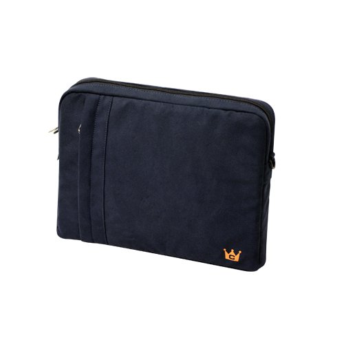 CaseCrown Faux Suede Protective Sleeve with Shoulder Strap and Pocket - Blue Asphalt for Acer Aspire One Pro 11.6-inch Netbook