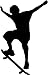 Sports Silhouette Wall Decals - Boy Skateboard 2 Silhouette - 12 inch Removable Graphic