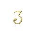 Baldwin 90673.003.CD Solid Brass House Number 3, Polished Brass - Lacquered