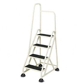 Buy CRAMER Four-Step Stop-Step Folding Aluminum Handrail Ladder, Beige (Case of 2) now!