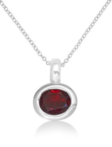 Miore Damen-Halskette 925 Sterling Silber mit Garnet Anh&auml;nger MHS012N Preisvergleich