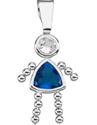 Genuine Ibiza 14K White Gold Girl Pendant With Cz & Tri Births December Tation Birthstone Grams 0.7.100% Satisfaction Guaranteed.