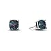 14K White Gold Cushion Created Alexandrite Earrings