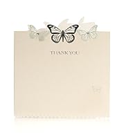 6 Aqua Butterfly Thank You Cards
