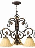 Hinkley Lighting 4892SU Summerstone Veranda Wrought Iron Three Light Down Lighting Mini Chandelier f