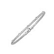 14K White Gold Diamond Accent Basket-Weave Bangle Bracelet - 7.25 inches