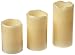 Pillar Melted Top Timer White Vanilla 6 inch Wax Flameless Candles Set of 3