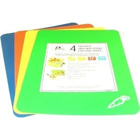 Probus set of 4 Flexible and Anti-bacterial Chopping Boards / Cutting Mats for Home and Catering Hygienic and safe