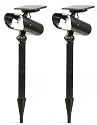 2 Super Bright 8 LED Solar Spot/Flood Lights (light color is green)