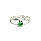Rhinestone Adjustable Birthstone Fashion Ring for August, Peridot