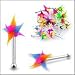 UV React Silicone Spiky Ball End Nose Pin Piercing Jewelry