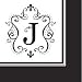 Monogram Black & White Cocktail Napkins - J