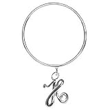 Sterling Silver H Initial Drop Stack Band Ring Size 8