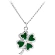 Jeweled Heart Shamrock Necklace