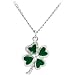Jeweled Heart Shamrock Necklace