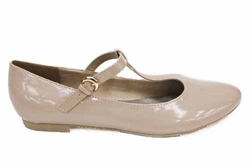 Damen Beige Schnallen Tbar Ballerinas Reviews