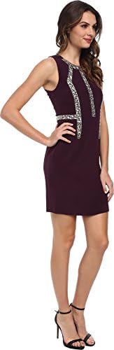 Rebecca Taylor Women's Sleeveless Shift w/ Inset Beading Plum Dress 0