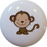 Monkey Childrens Ceramic Cabinet Drawer Pull Knob