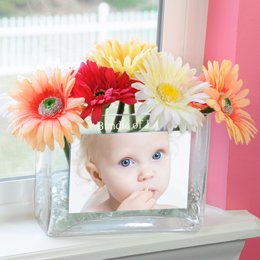 Personalized Baby Glass Photo Vase