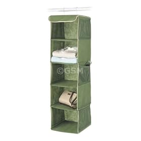 <b>5 SHELF HANGING ACCESSORY SHELVES - SAGE GREEN</b>