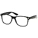 zeroUV - Standard Retro Clear Lens Nerd Geek Assorted Color Horn Rimmed Glasses (Black)
