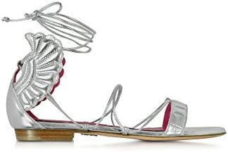 OSCAR TIYE WOMEN'S MALIKAHFLATSILVERNAP36 SILVER LEATHER SANDALS