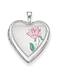 Genuine IceCarats Designer Jewelry Gift Sterling Silver 20Mm Enameled Flower Heart Locket