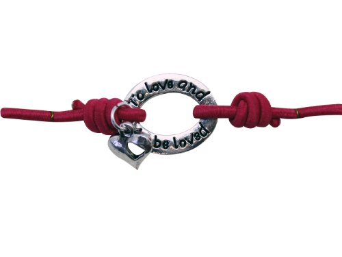 (Pink) To Be loved Is Happiness Stretchy Love Quotes Bracelet