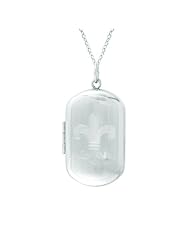 Sterling Silver Oval Shaped Fleur De Lis Locket