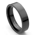 Black Tungsten Carbide 6mm Flat Wedding Ring