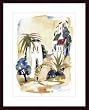Art Poster Wood Framed Print - Summer Villas II - Artist: Silverado- Poster Size: 27 X 19