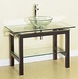 Geneva 44 Bathroom Vanity with Glass Countertop