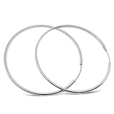Amazing Hoop 925 Sterling Silver Earrings. 26mm - 1 Inch Diameter Made in Italy