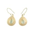 14K Gold-Over-Silver Drop Earrings - Prehnite