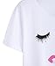 ROMWE Women's Tee Short Sleeve Loose Printing White Funny T Shirts T-Shirt