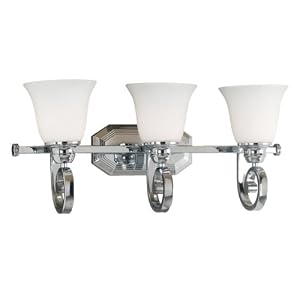 Kenroy Home 80253CH Strasbourg Three-Light Vanity Light with 6-Inch Shades by Kenroy Home